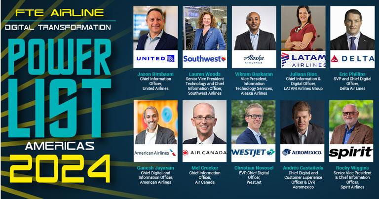 United, Southwest, LATAM, Delta, American & more among FTE Airline Digital Transformation Power List Americas 2024