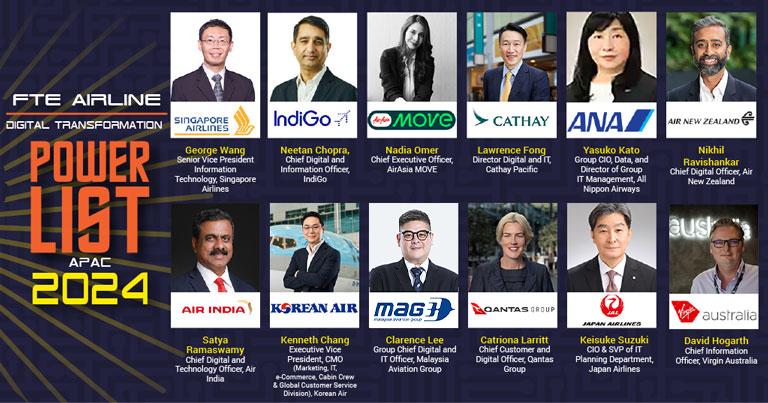 Singapore Airlines, IndiGo, AirAsia, Cathay, ANA & more among FTE Airline Digital Transformation Power List Asia-Pacific 2024